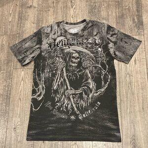 Eighty Eight grim reaper Tee Black and Gray size S 60 % cotton 40% polyester